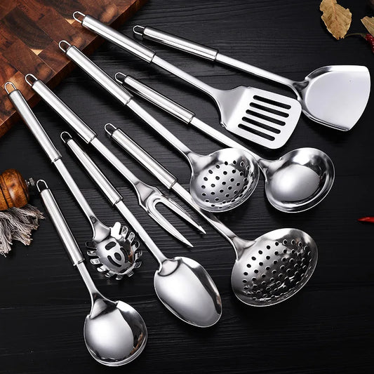 JMT-148234 Stainless Steel 10-Piece Cooking Utensil Set with Ladle, Spoon, and Fork