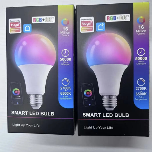 JMT-811722 Smart RGBW LED Light Bulb E27 E26 B22 - Multi-Colour 10W Bluetooth Compatible with Smart Life App