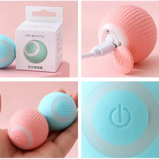 JMT-352266 Automatic Rolling Cat Ball Interactive Toy for Indoor Kittens with Smart Features and Rechargeable Battery