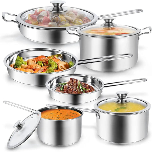 JMT-394570 Stainless Steel Casserole Set - Durable Cookware for Efficient Cooking Pots and Pans