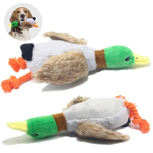 JMT-528778 Interactive Plush Duck Dog Toy with Squeaker for Chewing and Playtime