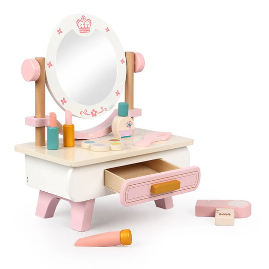 JMT-501066 Wooden Makeup Dressing Table Set for Pretend Play – Fashion Princess Girls Toy