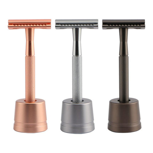 JMT-002634 Stainless Steel Manual Shaver with Copper Handle and Safe Closed Cutter Head Design