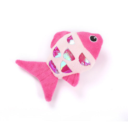 JMT-006666 Interactive Catnip Fish Toys with Crinkle Paper and Soft Plush for Dental Health - Set of 2