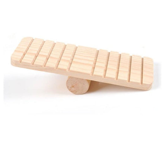 JMT-008138 Natural Wooden Hamster Seesaw for Stress Relief and Exercise