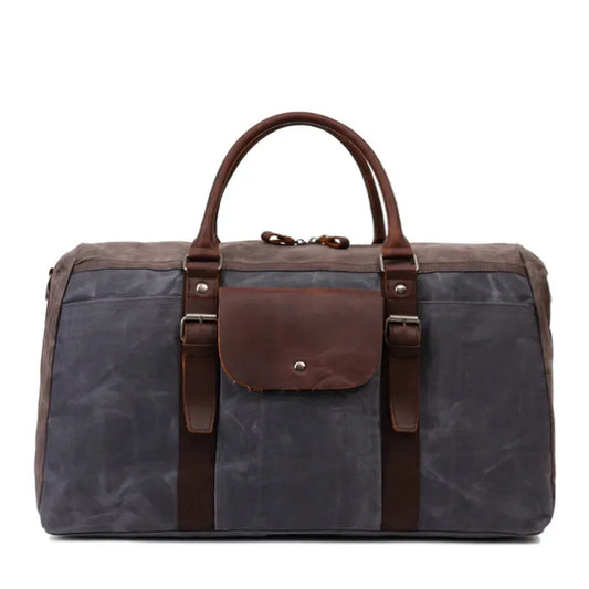 JMT-008394 Large Capacity Waterproof Canvas Travel Bag - Retro Portable Boarding Duffel Bag