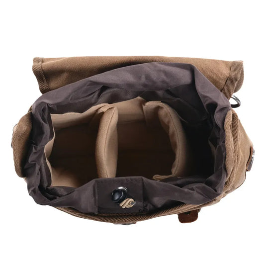 JMT-008522 Retro Messenger Bag for Men, Waterproof Batik Canvas and Cowhide Leather Photography Crossbody Bag, Multiple Color Options