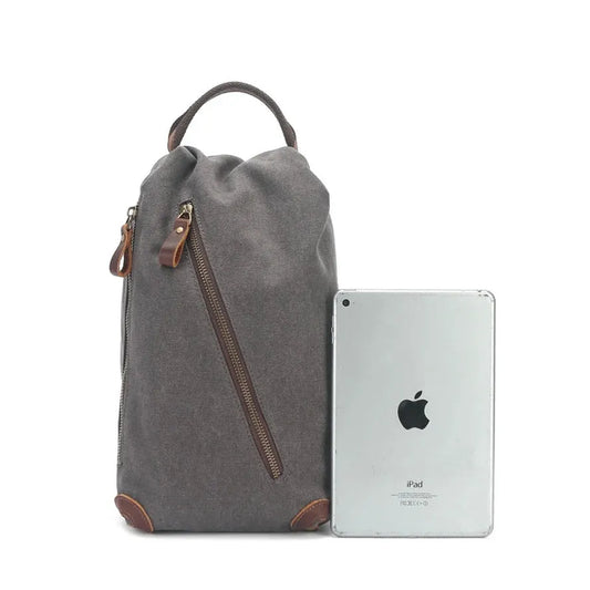 JMT-009034 Multifunctional Retro Casual Men's Shoulder Bag in Heavyweight Waxed Canvas