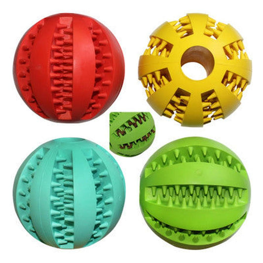 JMT-009290 Mint-Flavored Rubber Food Ball Dog Toy - Bite Resistant Watermelon Tooth Shape for Chewing and Teeth Cleaning
