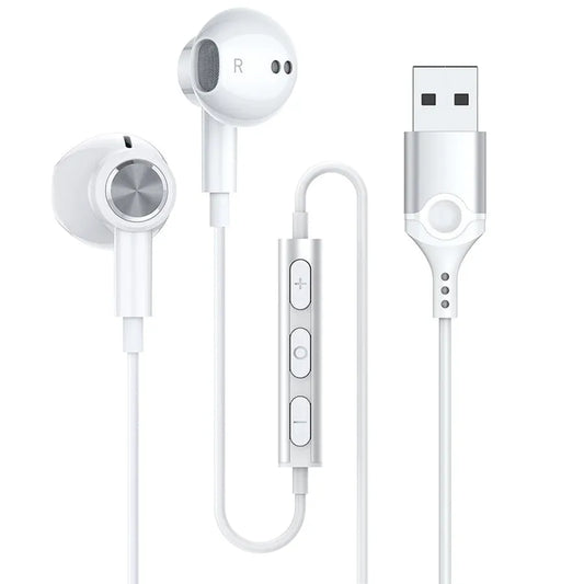 JMT-012106 Wired USB Magnetic Earphones with Microphone for HiFi Stereo Gaming and Noise Cancelling