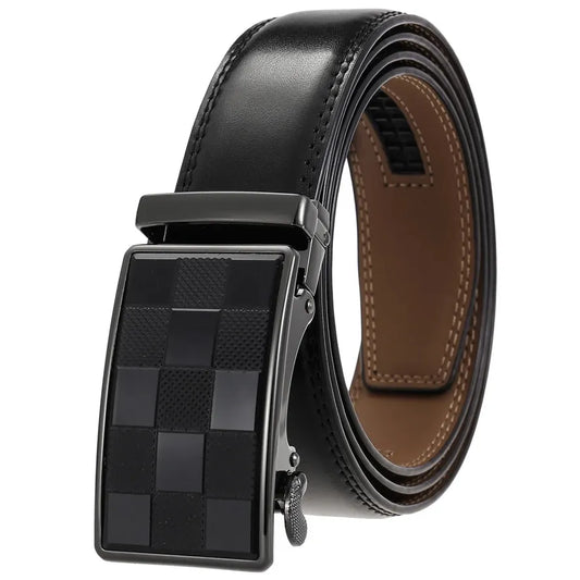 JMT-013194 Custom Genuine Leather Ratchet Belt for Men with Logo Printing Capability - Model LY36-22059-1