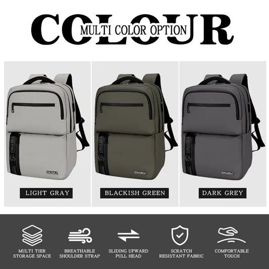 JMT-013770 Stylish Waterproof Nylon Backpack for Men with Custom Logo Printing and Laptop Compartment