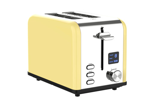 JMT-016714 Stainless Steel 2-Slice Toaster with Automatic Pop-Up and Reheat/Defrost Functions
