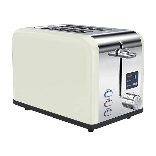 JMT-016714 Stainless Steel 2-Slice Toaster with Automatic Pop-Up and Reheat/Defrost Functions