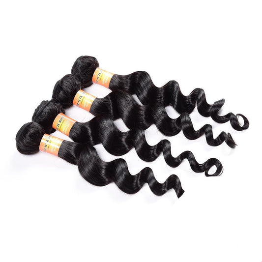 JMT-020042 Medium Length Curly Human Hair Curtain for All Skin Tones and Face Types