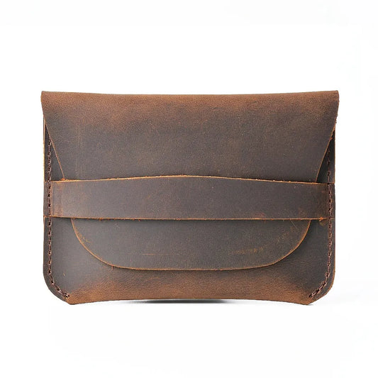 JMT-020874 Retro Waxed Canvas and Leather Motorcycle Wallet Card Holder