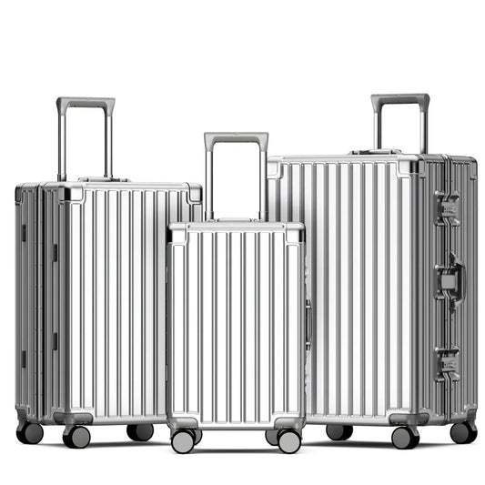 JMT-022538 Carry-On PC Trolley Bag Set with Aluminium Frame - 3-Piece Travel Luggage Suitcase Collection