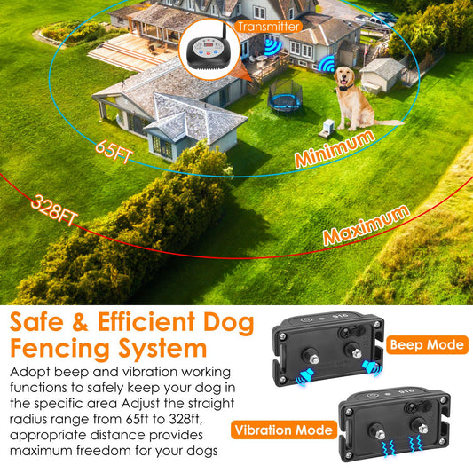 JMT-023178 Wireless Electric Dog Fence System with GPS Monitoring for Small to Large Dogs