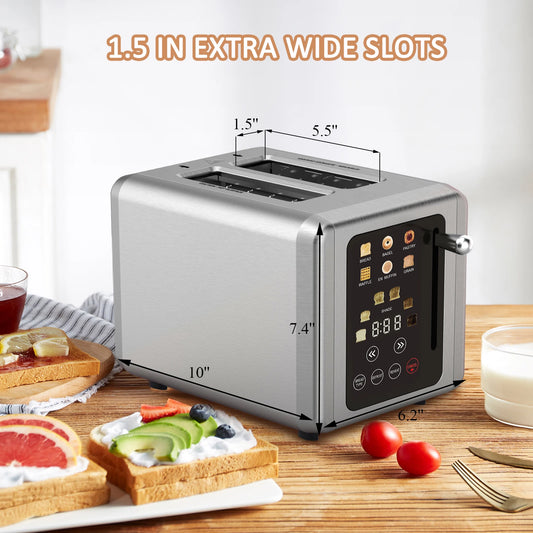 JMT-023754 Automatic 2-Slice Stainless Steel Bread Toaster with Fast Heating Function