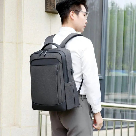 JMT-026122 High Capacity USB Charging Backpack for Travel - Black Design Suitable for Men