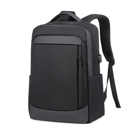 JMT-026122 High Capacity USB Charging Backpack for Travel - Black Design Suitable for Men