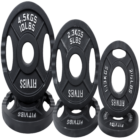 JMT-028490 Olympic 2-Inch Cast Iron Weight Plates for Strength Training - 25LB Pair