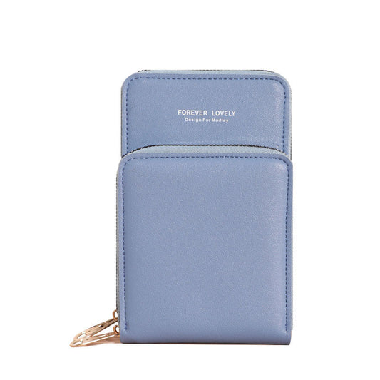 JMT-030090 Pure Color Small Diagonal Mini Wallet with Touch Screen, PU Leather, Multiple Colors Available