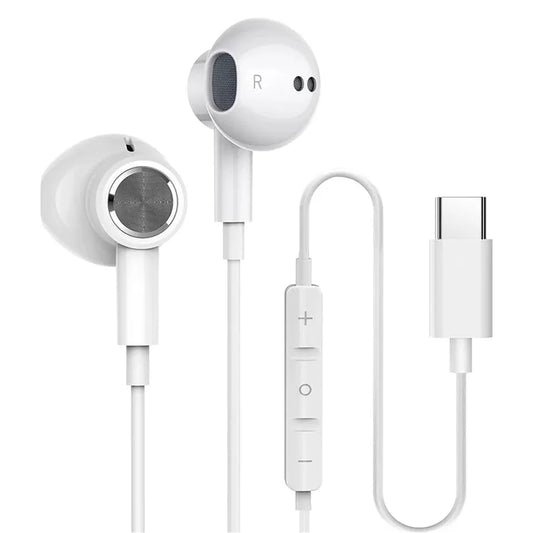 JMT-032522 USB-C Wired Earbuds with Mic for iPhone 15 and Google Devices
