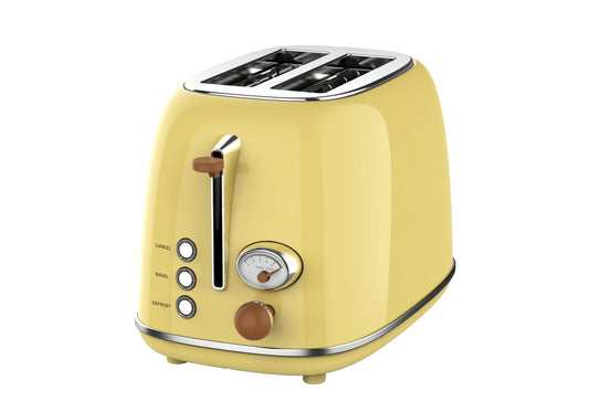 JMT-034826 Retro Stainless Steel Wide Slot Toaster for Bread and Waffles – 2 Slice Electric Toaster