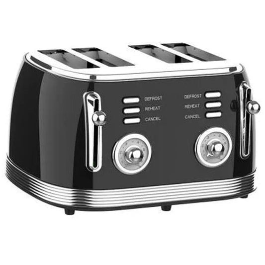 JMT-035978 4-Slice Toaster with 6-Browning Settings and Removable Crumb Tray for Defrosting and Reheating