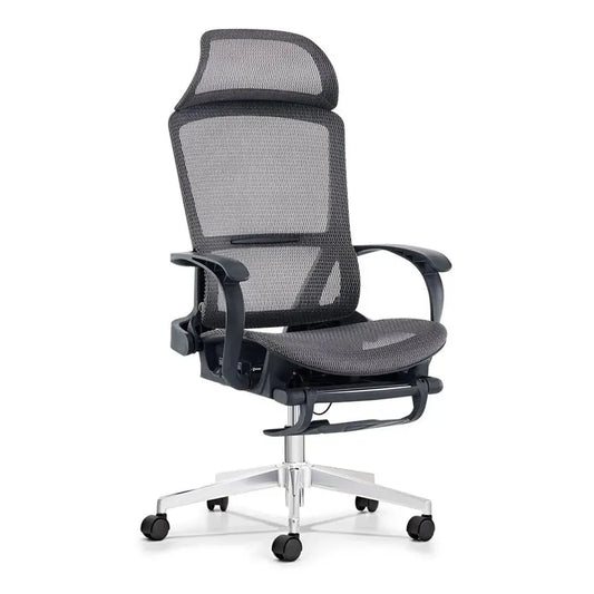JMT-037898 Ergonomic Mesh Office Chair with Footrest and Swivel Function for Home Office Use