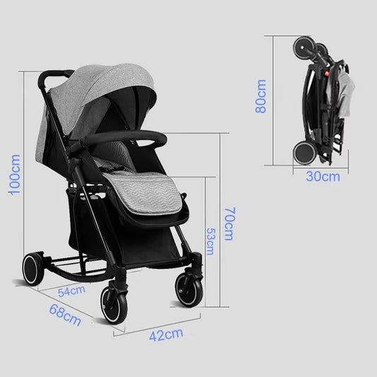 JMT-039754 Lightweight One-Hand Quick Fold Travel System Stroller with Self-Standing Feature for Newborns