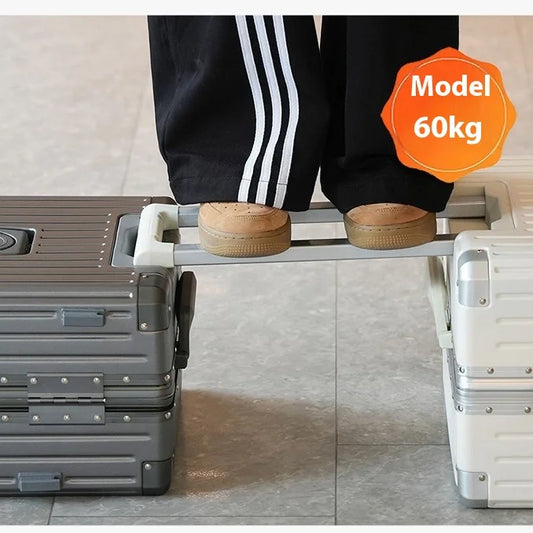 JMT-041802 Multi-Colour Aluminium Trolley Suitcase - Custom Sizes 20, 22, 24, 28 Inch Travel Luggage