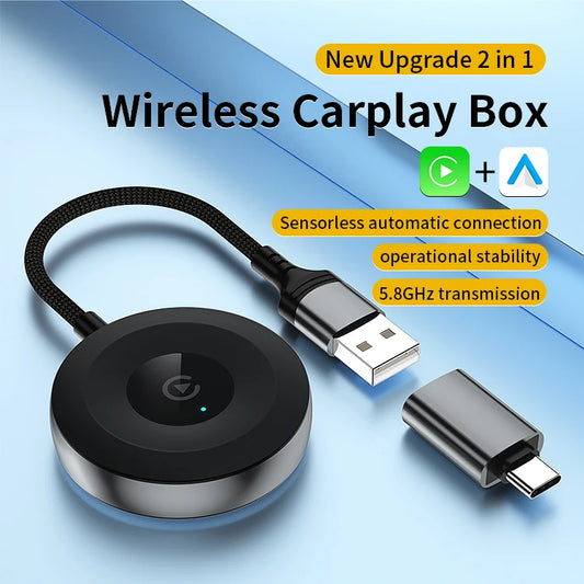 JMT-043722 Wireless CarPlay and Android Auto Adapter for Easy In-Car Connectivity