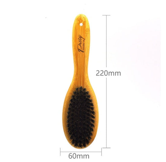 JMT-047498 Bamboo Hair Brush with Wild Boar Bristles and Ergonomic Handle