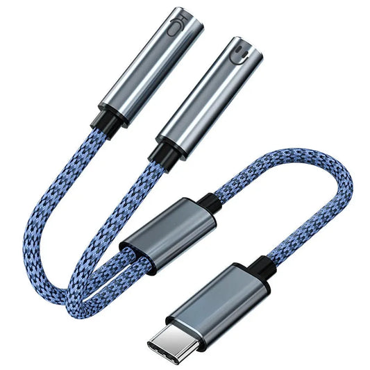 JMT-055242 USB C to 3.5mm AUX Audio Splitter Cable for Headphone and Microphone Compatibility