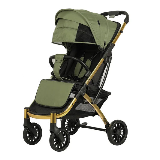 JMT-056714 One-Hand Foldable Baby Stroller with One-Foot Double Brake and 360° Rotating Front Wheels