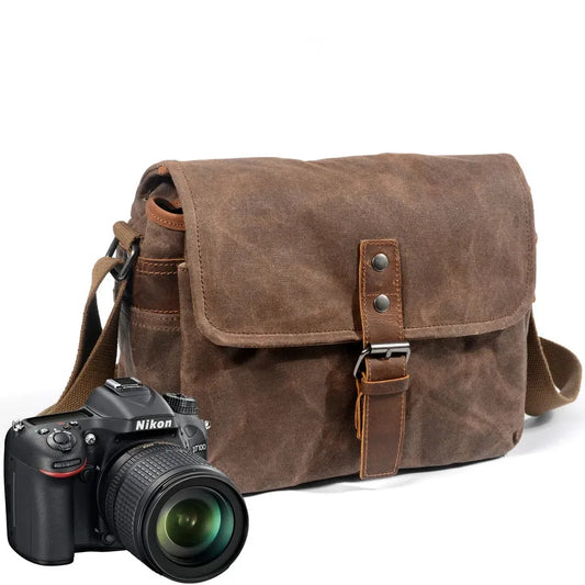 JMT-057098 Waterproof Batik Canvas Micro Shoulder Bag for Digital SLR Photography
