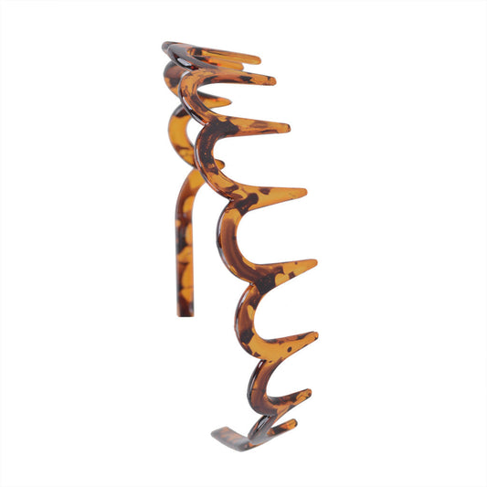 JMT-060554 Drop-Resistant U-Shaped Headband in Dark Coffee Dot Floral, Light Red, Brown, and Black