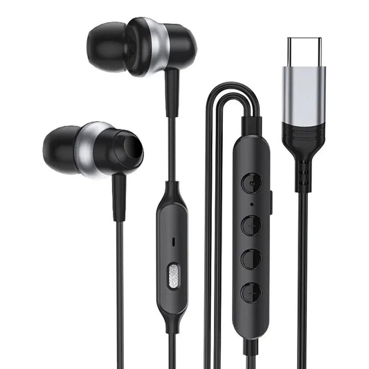 JMT-060682 Wired Type-C Earphone with Microphone for Live Streaming, Singing, and Gaming