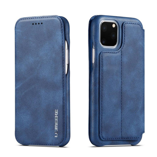 JMT-062858 Ultra-Thin Flip Holster Case for iPhone SE 2020, 11 Pro Max, 11, XS Max, 12 Mini, and More - Durable PU+PC Material