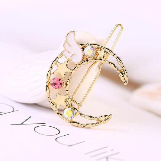JMT-064010 Moon and Star Colored Diamond Hairpin Collection