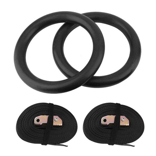 JMT-067850 Adjustable ABS Fitness Rings with Strap Loops for CrossFit and Gymnastics Training