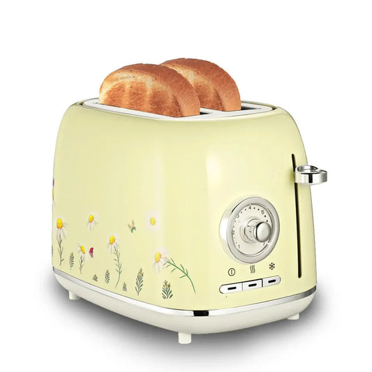 JMT-069898 Vintage 2-Slice Retro Toaster in Creme – Classic Round Design for Perfect Toast
