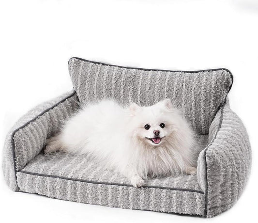 JMT-082890 Orthopedic Supportive Pet Sofa Bed for Small to Medium Dogs and Cats, Removable Cover, Anti-Slip Design, Grey, Large Size