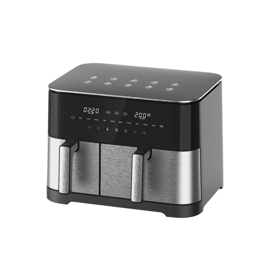 JMT-089098 11L Dual Core Metal Air Fryer – Multifunctional Cooking Pot with Large Capacity and Visible Design