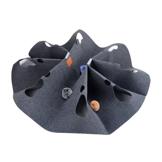 JMT-098698 Cozy Cat Hole Blanket in Gray and Blue - Flame Retardant Polyester with Alloy Features