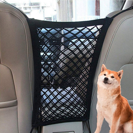 JMT-101706 Car Pet Isolation Net - Oxford Cloth Back Seat Barrier for Pet Safety - Black - Compact & Lightweight Design
