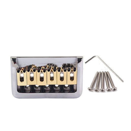 JMT-108490 Six String Guitar Bridge with Silver Brass Saddle