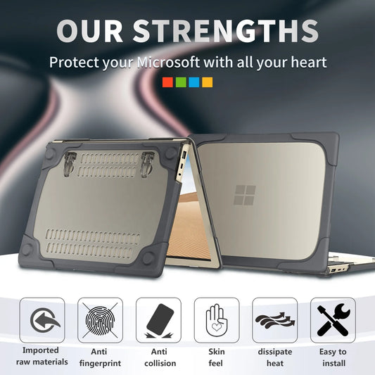JMT-110474 Shockproof TPU PC Hard Shell Case with Fold Kickstand for Microsoft Surface Laptop Go 12.4 Inch 1943